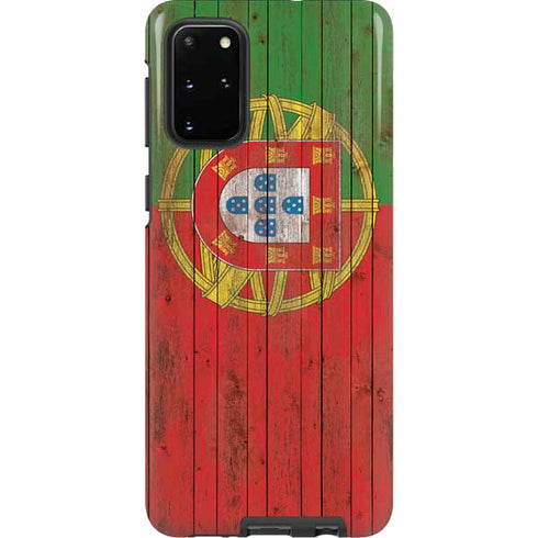Portuguese Flag Dark Wood Galaxy S20 Plus Pro Case